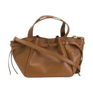 VALENTINA Made In Italy Leather Leather Triple Compartment Satchel With Top Stri